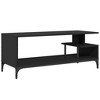 vidaXL TV Stand Black 40.2 in.x15.7 in.x16.1 in. Engineered Wood and Powder-coated Steel - 2 of 4