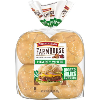 Pepperidge Farm Farmhouse Hearty White Hamburger Buns - 20oz/8ct