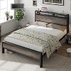 AMERLIFE Platform Bed Frame with Charging Station Storage Headboard, Noise-Free - 3 of 4