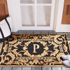 Monogram MON219 Hand Hooked Outdoor Door Mat - Black - 2'6"x4' - Safavieh - 2 of 2