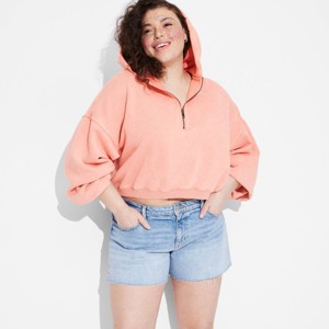 Women's Quarter Zip Hoodie Sweatshirt - Wild Fable™ - 1 of 3
