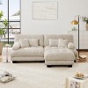 Chenille 2 Seater Modular Sectional Sofa with Ottoman, Deep Seat and Bolster Arms, 94.4" for Living Room-3irtyhousy - 2 of 4