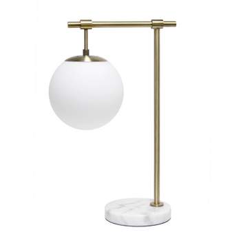21" Studio Loft Globe Shade Table Desk Lamp Antique Brass Finish - Lalia Home