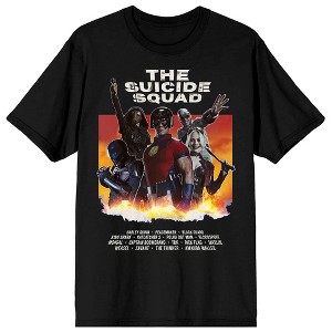 The Suicide Squad Movie Characters Black Short Sleeve Shirt - 1 of 2