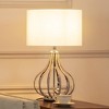 MAYEERTY 22.8 Inch Table Lamp - Sturdy Metal Base, Linen Fabric Shade, Soft Warm Light for Multi-Rooms - 3 of 4