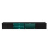 Modern APP Controlled LED TV Stand for TVs Up to 105'',Faux Marble Tabletop Media Console with Tempered Glass Doors – The Pop Home - 4 of 4