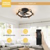 Ludomide 20" Flush Mount Ceiling Fan with Lights & Remote, Black Farmhouse Industrial Rustic Low Profile Fan for Bedroom, Kitchen & Living Room - 2 of 4