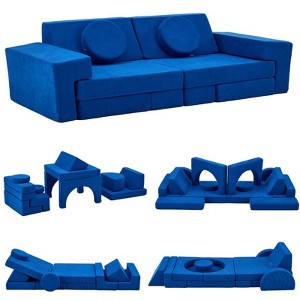 Karl Home 14PCS Fold Out Kids Couch Modular Kids Couch for Playroom in Gray - 1 of 4