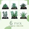 BRINJOY 6-Piece Flocked Succulent Plants Set - Realistic Artificial Potted Greenery in Black Pots for Home & Office Decor - 4 of 4