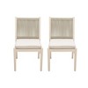 PAGED Set of 2 Patio Dining Chairs,Modern Outdoor Dining Chairs with Woven Rope Decoration,Armless Wood Chairs Suitable for Patio,Garden - 4 of 4