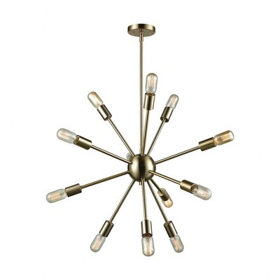 Elk Home Delphine 12 - Light Chandelier in  Satin Brass