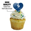 University of San Diego Primary Logo Heart Love Cupcake Picks Toppers Decoration Set of 6 - 3 of 4