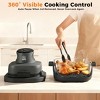 Etust Portable Glass Air Fryer Indoor Grill, 4-in-1 Cooking System, 4L & 1.5L Glass Bowls, Large Air Fryer for Home - 3 of 4