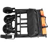 Foldable Wagon 150 Lbs Capacity Outdoor Camping Beach Cart Steel Frame Adjustable Garden Utility Rolling Cart with Wheels Black Orange Steel - 2 of 4