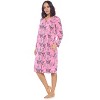 Casual Nights Women's Printed Fleece Snap-Front Lounger House Dress - 2 of 3