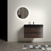 Vynxaria 35.8"L x 18.1"W Matte Black Quartz Bathroom Sink Integrated Basin with Overflow - 2 of 4