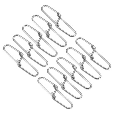 Unique Bargains Stainless Steel Quick Lock Design Fishing Swivels and Snaps 100 Pcs
