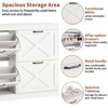 41"Shoe Storage Cabinet with 4 Flip Drawers, Modern Farmhouse Shoe Rack with Adjustable Shelves,Freestanding Narrow Organizer for Living Room Bedroom - 3 of 4