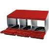 Little Giant Outdoor Galvanized Steel Metal Nesting Box w/ Angled Bottom & Front Guard For Chicken, Duck, Poultry, & Bird Egg Laying, Triple Pen - 2 of 4