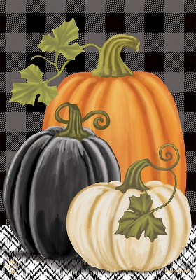 Happy Fall Pumpkins Primitive House Flag Autumn Leaves 28
