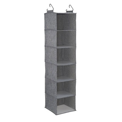 Household Essentials 6 Shelf Hanging Organizer Graphite Linen : Target