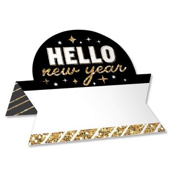 Big Dot of Happiness Hello New Year - NYE Party Tent Buffet Card - Table Setting Name Place Cards - Set of 24