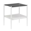 NicBex Rectangle 2-Tier Coffee Table with Tempered Glass Top & Metal Legs, Modern Center Table w/ Open Shelf for Living Room - 4 of 4