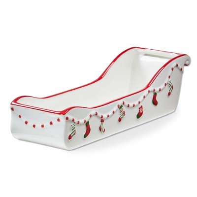 tag Holiday Cheer Sleigh Cracker Dish