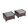 Sonkuki 2-Piece Ottomans with Solution-Dyed Fabric Cushion, All-Weather Wicker Ottomans, Ideal for Patio - 2 of 4