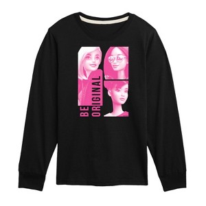 Boys' - Barbie - Be Original Squares Long Sleeve Graphic T-Shirt - 1 of 4