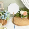 Unique Bargains Portable Double-Sided Long Handle Round Xuan Paper Folding Fan 1Pc - 4 of 4
