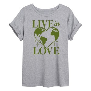 Women's - Instant Message - Live In Love Oversized Graphic T-Shirt - 1 of 4