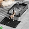 Stainless Steel Cat Litter Box with Scoop and Mats Open Top High Wall Sided Enclosure Large Metal Cat Litter Box Non-Sticky - 4 of 4