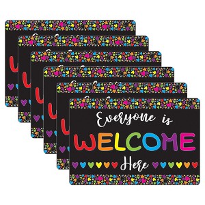 Smart Poly® Computer Mouse Pad, 8" x 10", Everyone is Welcome Here, Hearts, Pack of 6 - 1 of 3