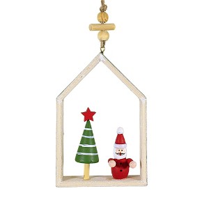 Ganz 4.5 Inch Santa/Snowman House Ornament Beads Holiday Star Tree Ornaments - 1 of 3