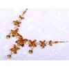 Anna-Kaci Women's Floral Statement Necklace and Earring Set with Amber Crystal Accents, Adjustable Chain, Elegant and Bold Design - Flower - 2 of 4