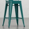 PAGED Bar Stools Set of 2, Modern Metal Counter Height Bar Chair with Curved Back and Footrest for Bar, Kitchen, Dining Room - 3 of 4