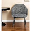 HomeRoots Gray And Black Upholstered Fabric and Faux Leather Wing Back Dining Arm Chair - 2 of 4