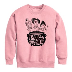 Boys' - Hocus Pocus - Trouble is Brewing Graphic Long Sleeve Fleece Sweatshirt - 1 of 4