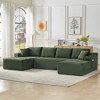 Compressible Corduroy U-Shaped Modular Sectional Sofa with Pocket Spring Support, Minimalist Cloud Couch for Living Room - 3 of 4