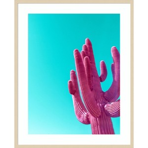 Amanti Art Magenta Pink Saguaro by Tom Windeknecht Wood Framed Wall Art Print - 1 of 4
