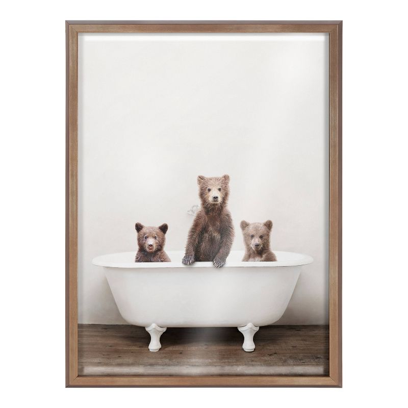 18&#34; x 24&#34; Blake Three Little Bears in Vintage Bathtub Framed Printed Glass by Amy Peterson Art Studio - Kate &#38; Laurel All Things Decor, 3 of 7