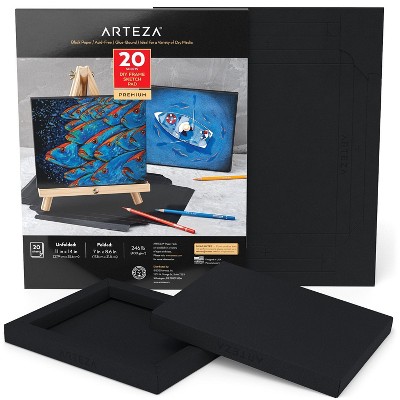 Arteza DIY Frame, Black Sketch Pad, 11"x14", DIY Ready-to-Hang Artwork Kit- 20 Sheets (ARTZ-2012)