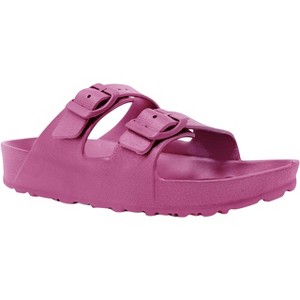 Hey Collection Women's Sandals Double Strap Adjustable EVA Flat Casual Comfort Footbed Slippers - 1 of 4