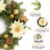 Front Door Christmas Wreath, 16 Inch Artificial Wreath with Flowers and Leaves, Balls and Berries for Home Holiday Decorations - 3 of 4