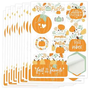 Big Dot of Happiness Little Pumpkin - Fall Birthday or Baby Shower Party Favor Sticker Set - 12 Sheets - 120 Stickers