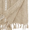 Saro Lifestyle Woven Delight Striped Table Runner with Decorative Fringe, 16"x72", Beige - 2 of 3