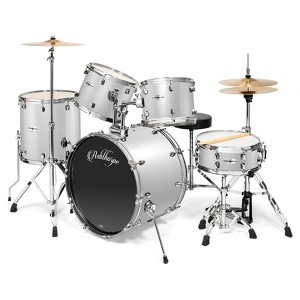 Ashthorpe 5-Piece Professional Adult Drum Set with Remo Drumheads and Premium Brass Cymbals - 1 of 4