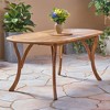70in Outdoor Patio Table, Outdoor Acacia Wood Table, Oval Dining Desk, Garden Furniture Kitchen Side Table - 2 of 4
