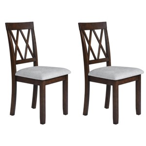 SEVOBAL Dining Chairs Set of 2 Upholstered Fabric Accent Chairs with Solid Wood Legs Padded Seat Modern Style, Brown, 18.3"*21"*37" - 1 of 4